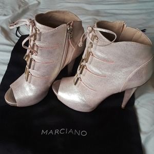 Marciano rose gold booties size 6